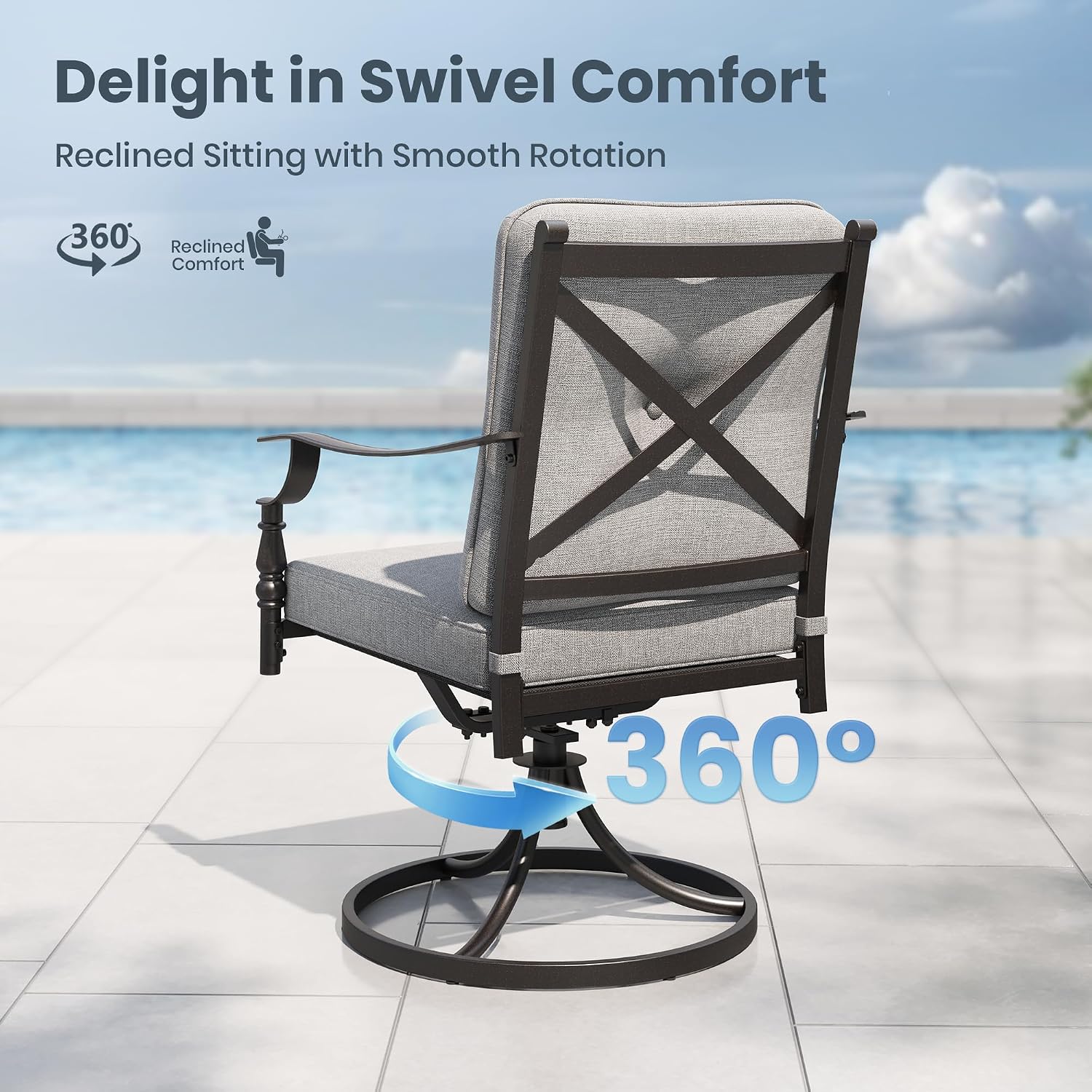 Döner Bahçe Sandalyeleri 2 Ade - Outdoor Furniture Metal Chairs incelemesi ve fiyatı